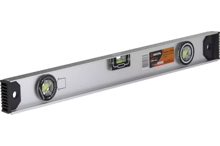 Уровень алюминиевый «Рельс» 600мм 3 глазка фрезерованный Вихрь 900/73/11/4/14 купить в Кургане