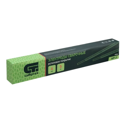 Электроды MP-3, диам. 4 мм, 5 кг., рутиловое покрытие Сибртех 97534 купить в Кургане