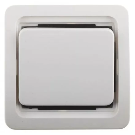 Выключатель СВЕТОЗАР &quot;ГАММА&quot; одноклавишный, без подсветки, цвет белый, 10А/~250В SV-54130-W купить в Кургане