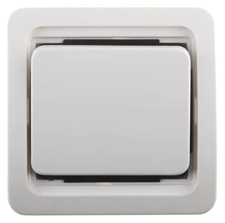Выключатель СВЕТОЗАР &quot;ГАММА&quot; одноклавишный, без подсветки, цвет белый, 10А/~250В SV-54130-W купить в Кургане
