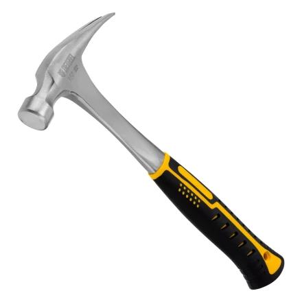 Молоток-гвоздодер 350 г Denzel, цельнометаллический, двухкомпонентная рукоятка 10422 купить в Кургане