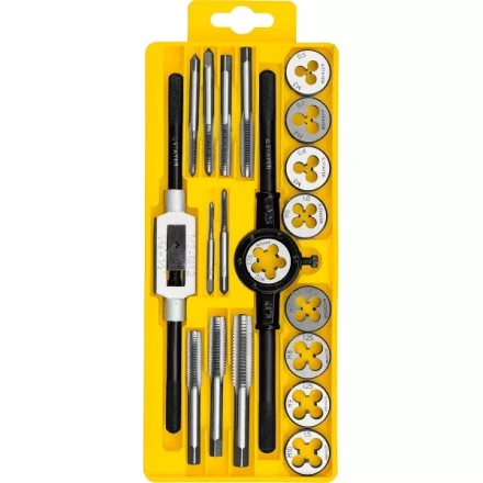 Набор метчиков и плашек STAYER &quot;MASTER&quot;, метчикодержатель 1шт, плашкодержатель 1шт, метчики 9шт, плашки 9шт, 20 предметов 28012-H20 купить в Кургане