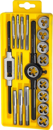 Набор метчиков и плашек STAYER &quot;MASTER&quot;, метчикодержатель 1шт, плашкодержатель 1шт, метчики 9шт, плашки 9шт, 20 предметов 28012-H20 купить в Кургане