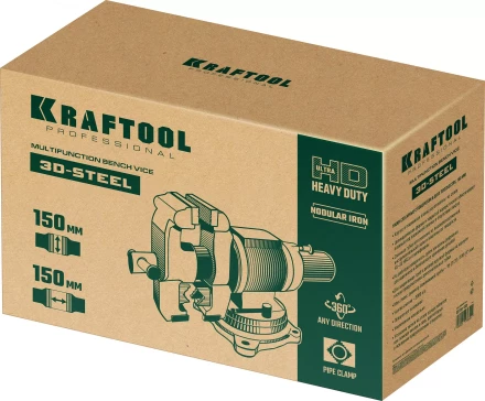 Тиски KRAFTOOL 3D-STEEL универсальные 32704-150 купить в Кургане