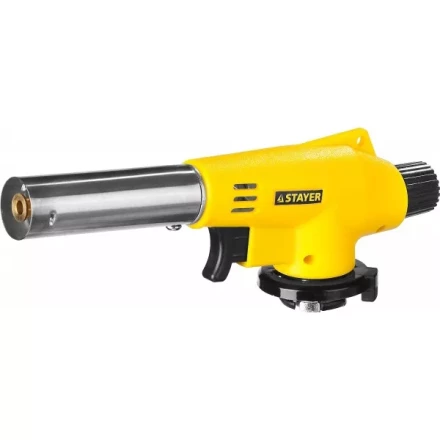 Газовая горелка &quot;MaxTerm&quot; на баллон, STAYER &quot;MASTER&quot; 55584, с пьезоподжигом, регулировка пламени, цанговое соединение, 1300С 55584 купить в Кургане