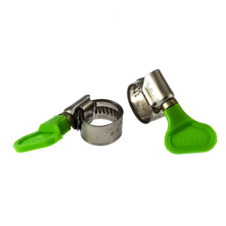 Хомуты металлические червячные 10-16 мм ширина 12 мм W4 с ключом 2 шт Сибртех 476483 купить в Кургане