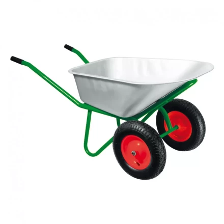 Тачка садово-строительная двухколесная усиленная грузоподъемность 320 кг объем 100 л Kronwerk 689235 купить в Кургане