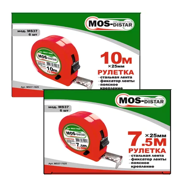Рулетка измерительная MOS-DISTAR MS37-10025 купить в Кургане
