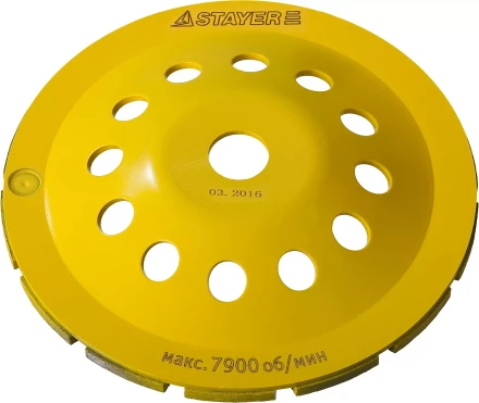 Чашка STAYER &quot;PROFESSIONAL&quot; алмазная сегментная двухрядная, высота 22,2мм, 180мм 33381-180 купить в Кургане