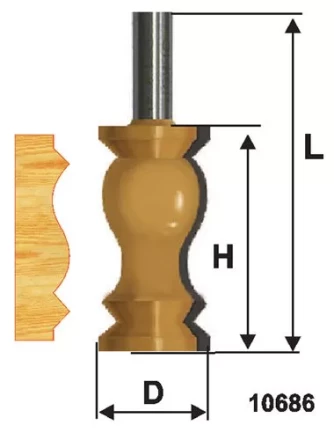 Фреза по дереву кромочная фигурная 32х57 №3 твердосплав ц/хв 12 ЭНКОР 10686 купить в Кургане