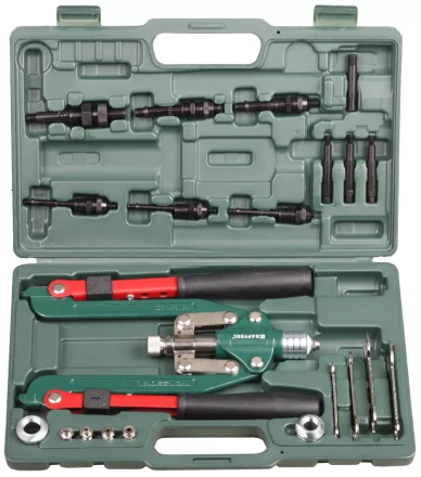 Заклепочник складной, KRAFTOOL &quot;RS-77&quot; 31182, резьбовые М4,М5,М6,М8,М10,М12, вытяжные d=2,4-6,4 мм и штифты М4,М5,М6,М8, из Al, стали, нерж стали 31182 купить в Кургане