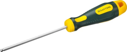 Отвертка KRAFTOOL, Cr-Mo-V сталь, двухкомпонентная противоскользящая рукоятка, HEX, №4x100мм 250075-4-100 купить в Кургане