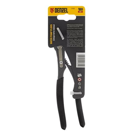 Клещи переставные Denzel 17905, кнопочный механизм, обливные рукоятки, 180 мм купить в Кургане