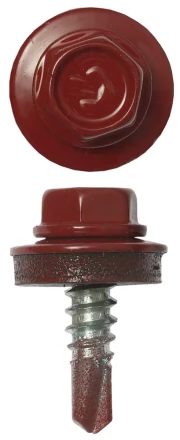 Саморезы ЗУБР &quot;ПРОФЕССИОНАЛ&quot; окраш., RAL 3003 рубин.-красн., для крепл. кров. матер. к металл. констр. , 5.5x19мм, 2500шт 4-300310-55-019-3003 купить в Кургане