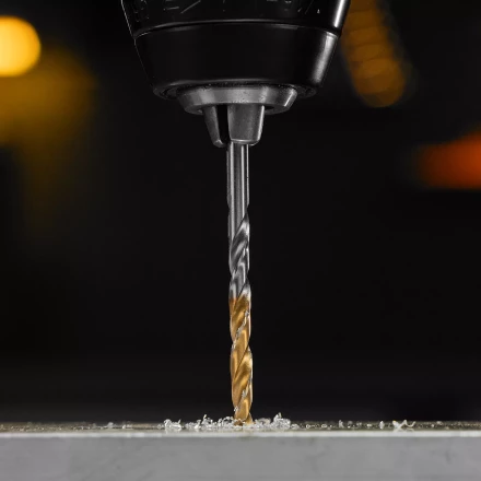 Сверло спиральное по металлу Denzel 4 x 75 мм, Р6М5, Golden Tip, 718229 купить в Кургане