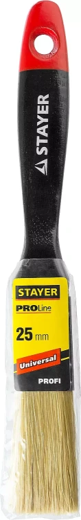 Кисть плоская STAYER "UNIVERSAL-PROFI", светлая натуральная щетина, деревянная ручка, 25мм 0104-025 купить в Кургане