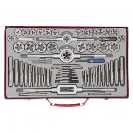 Набор метчиков и плашек М2-М20 65 шт металлический кейс Matrix 773065 купить в Кургане