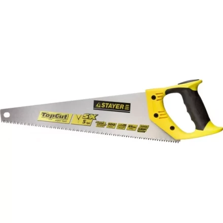 Ножовки по дереву (пила) STAYER TopCut 500 мм, 5 TPI, прямой крупный зуб 5 TPI: быстрый рез поперек волокон, для крупных и средних заготовок 1506-50_z01 купить в Кургане