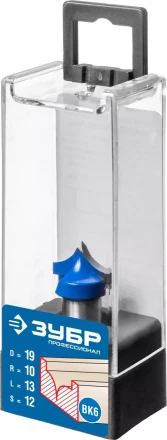 ЗУБР 19 x 13 мм, радиус 10 мм, фреза пазовая фасонная №4, Профессионал (28743-19-13) купить в Кургане