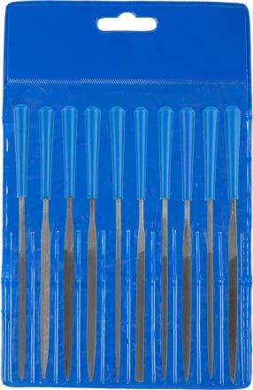 Набор ЗУБР &quot;ЭКСПЕРТ&quot;: Надфили, пластмассовая ручка, насечка 2 = Бархатная, с чехлом, 100мм, 10шт 16023-2-H10 купить в Кургане