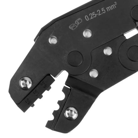 Клещи для обжима неизолированных наконечников НК и НВ, разъемов РП, 0,25 - 2,5 мм2 Denzel 17745 купить в Кургане