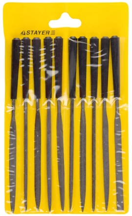 Набор STAYER &quot;MASTER&quot; Надфили с пластмассовой ручкой, 100мм, 10шт 16011-H10_z01 купить в Кургане