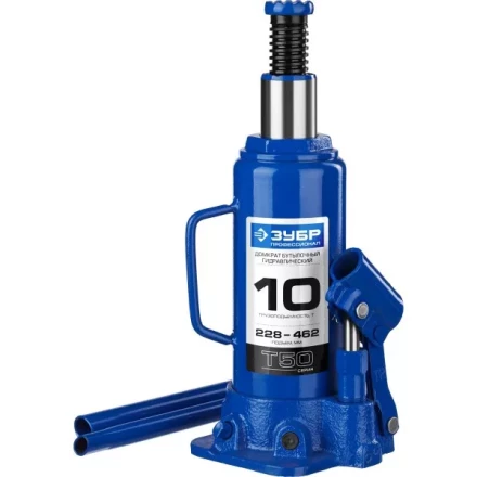 Домкрат гидравлический бутылочный T50, 10т, 228-462мм, ЗУБР Профессионал 43060-10 43060-10_z01 купить в Кургане