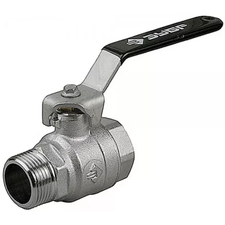 Кран шаровой ЗУБР полнопроходной &quot;мама-папа&quot;, ручка, хромиров латунь, 1/2&quot; 4-51321-C-1/2 купить в Кургане