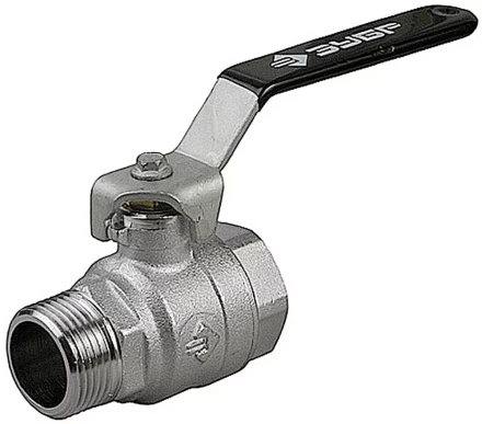 Кран шаровой ЗУБР полнопроходной &quot;мама-папа&quot;, ручка, хромиров латунь, 1/2&quot; 4-51321-C-1/2 купить в Кургане