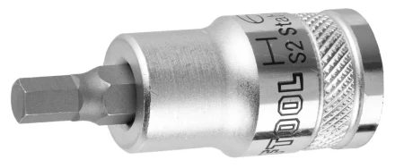 Торцовая бита-головка KRAFTOOL "INDUSTRIE QUALITAT", материал S2, HEX, сатинированная, 1/2", H6 27908-06_z01 купить в Кургане