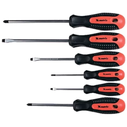 Набор профессиональных отверток Fusion CrV 3-компонентная рукоятка antislip 6 штук MTX 133519 купить в Кургане