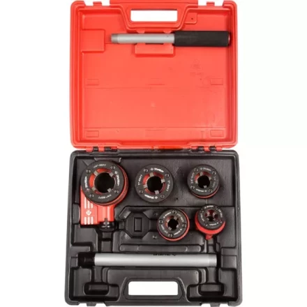 Набор ЗУБР &quot;ЭКСПЕРТ&quot; №5 резьбонарезной трубный в пластмассовом боксе, 3/8&quot; - 1 1/4&quot;, 6 предметов 28270-H5 купить в Кургане