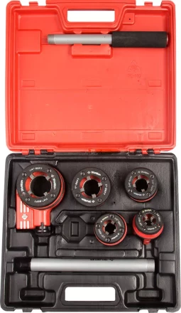 Набор ЗУБР &quot;ЭКСПЕРТ&quot; №5 резьбонарезной трубный в пластмассовом боксе, 3/8&quot; - 1 1/4&quot;, 6 предметов 28270-H5 купить в Кургане