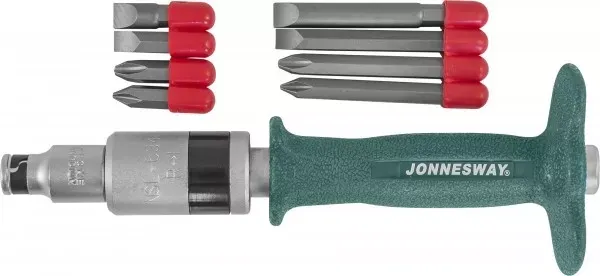 Ударная отвертка SL8  SL10  36мм 80мм   PH2  PH3  36мм 80мм 5 предметов AG010139 Jonnesway 48345 купить в Кургане