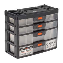 Органайзер для хранения с выдвижными лотками Stels 310х150х260мм, 4 секции, пластик Россия 90728