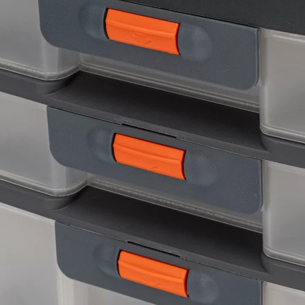 Органайзер для хранения с выдвижными лотками Stels 310х150х260мм, 4 секции, пластик Россия 90728 купить в Кургане