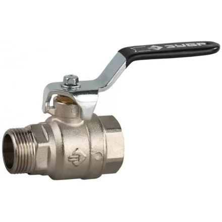 Кран шаровой ЗУБР полнопроходной &quot;мама-папа&quot;, ручка, хромиров латунь, 3/4&quot; 4-51321-C-3/4 купить в Кургане