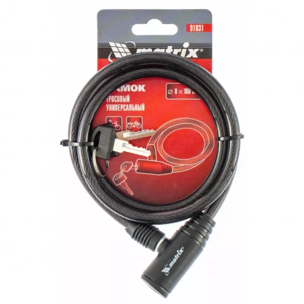 Замок тросовый универсальный 8 х 960 мм Matrix 91831 купить в Кургане