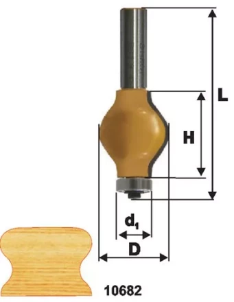 Фреза по дереву кромочная фигурная для перил 31.8х38 твердосплав ц/хв 12 ЭНКОР 10682 купить в Кургане