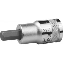 Торцовая бита-головка KRAFTOOL "INDUSTRIE QUALITAT", материал S2, HEX, сатинированная, 1/2", H8 27908-08_z01