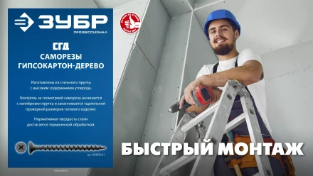 ЗУБР СГД 35 х 3.5 мм, саморез гипсокартон-дерево, фосфат., 14.45 кг (300030-35) купить в Кургане