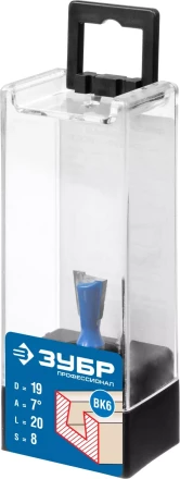 ЗУБР 19 x 20 мм, угол 7°, фреза пазовая фасонная Ласточкин Хвост, Профессионал (28748-19) купить в Кургане