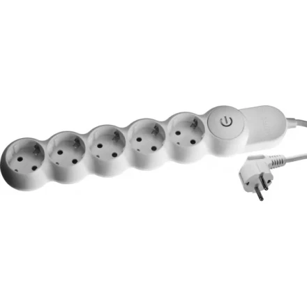 Удлинитель ЗУБР &quot;МАСТЕР&quot; электрический, ПВС сечение 1кв мм, выкл, заземл, защитная шторка, 5 гнезд, макс мощн 3500Вт, 3м 55059-3 купить в Кургане