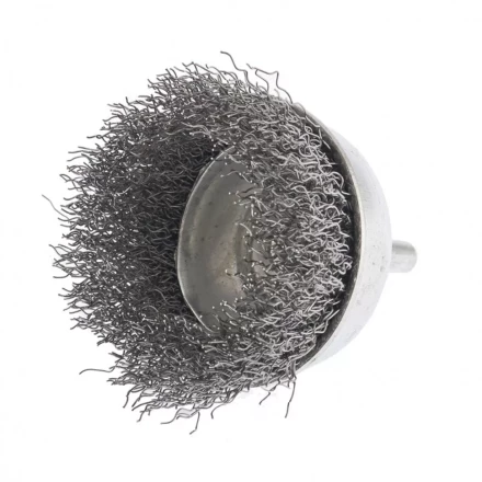 Щетка для дрели, 50 мм, &quot;чашка&quot; со шпилькой, витая проволока 0.3 мм Сибртех 744757 купить в Кургане