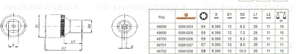 Торцевая головка 1/4&quot;DR внешний TORX Е-8 S06H208 Jonnesway 49702 купить в Кургане