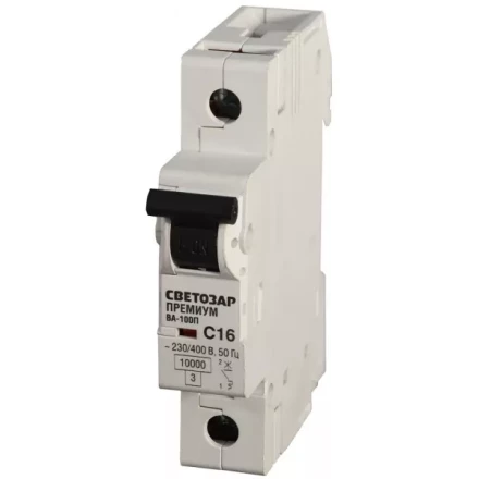 Выключатель автоматический СВЕТОЗАР &quot;ПРЕМИУМ&quot; 1-полюсный, 50 A, &quot;C&quot;, откл. сп. 10 кА, 230 / 400 В SV-49031-50-C купить в Кургане