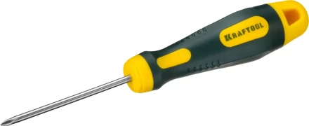 Отвертка KRAFTOOL, Cr-Mo-V сталь, двухкомпонентная противоскользящая рукоятка, PH, №0x60мм 250072-0-060 купить в Кургане