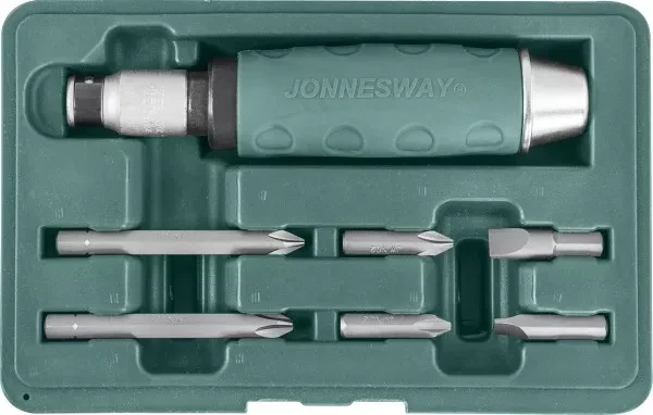 Ударная отвертка с битами SL8 SL10мм  PH2 PH3  36мм  PH2 PH3   80мм 7 предметов AG010055A Jonnesway 48649 купить в Кургане