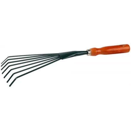 Грабельки GRINDA веерные с плоскими зубцами, из углеродистой стали с деревянной ручкой, 390 мм 8-421253_z01 купить в Кургане