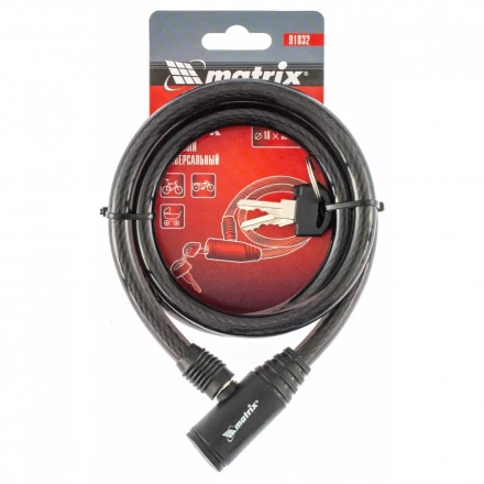 Замок тросовый универсальный 10 х 960 мм Matrix 91832 купить в Кургане